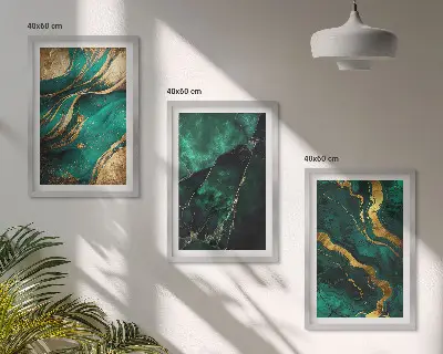 Set 3 slike u okviru s motivom elegantnih uzoraka kamena