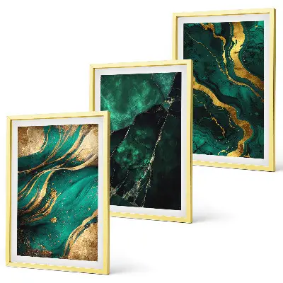 Set 3 slike u okviru s motivom elegantnih uzoraka kamena