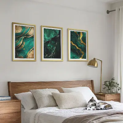 Set 3 slike u okviru s motivom elegantnih uzoraka kamena