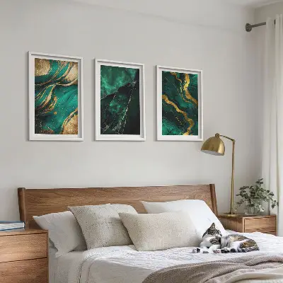 Set 3 slike u okviru s motivom elegantnih uzoraka kamena