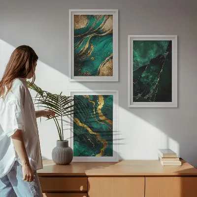 Set 3 slike u okviru s motivom elegantnih uzoraka kamena