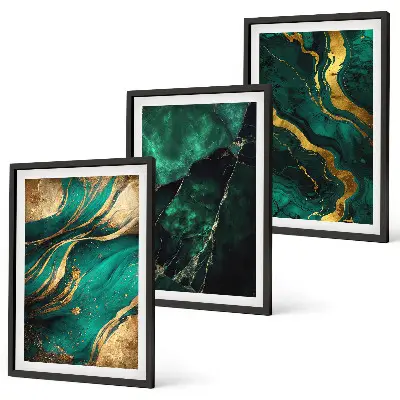 Set 3 slike u okviru s motivom elegantnih uzoraka kamena