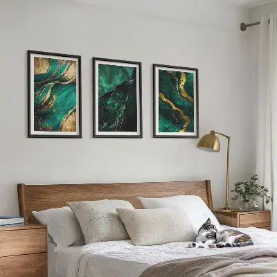 Set 3 slike u okviru s motivom elegantnih uzoraka kamena