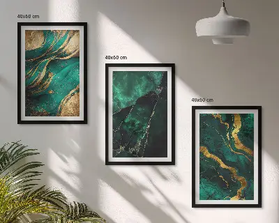 Set 3 slike u okviru s motivom elegantnih uzoraka kamena