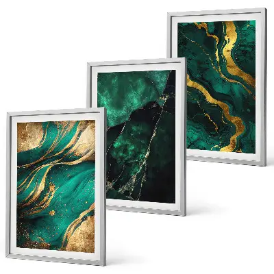 Set 3 slike u okviru s motivom elegantnih uzoraka kamena