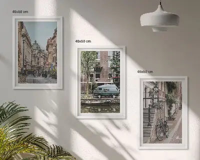 Triptih Pogled na grad i zgrade u okviru