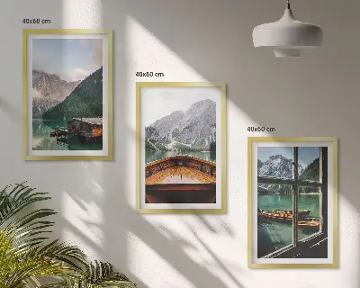 Zidna galerija planinsko jezero s vikendicama