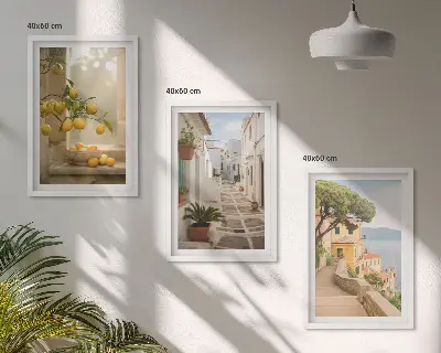 Pogled s prozora na stablo citrusa triptih u okviru