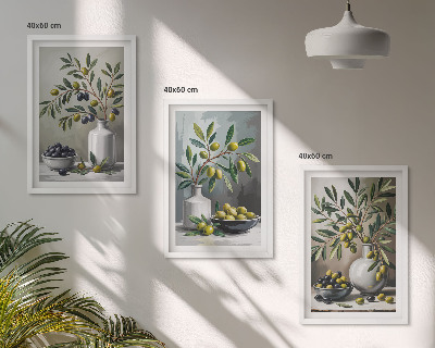 Zidna galerija Keramičke masline sive boje