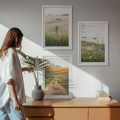Zidna galerija krajolici s motivom prirodnih polja i staza