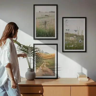 Zidna galerija krajolici s motivom prirodnih polja i staza