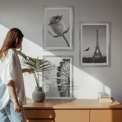 Zidna galerija panoramski kotač u Parizu s Eiffelovim tornjem