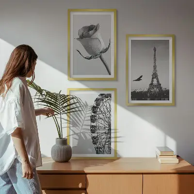 Zidna galerija panoramski kotač u Parizu s Eiffelovim tornjem