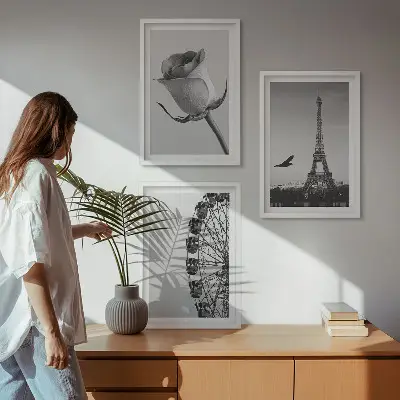 Zidna galerija panoramski kotač u Parizu s Eiffelovim tornjem