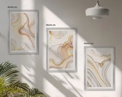Set od 3 slike Linearni apstraktni motivi u okviru