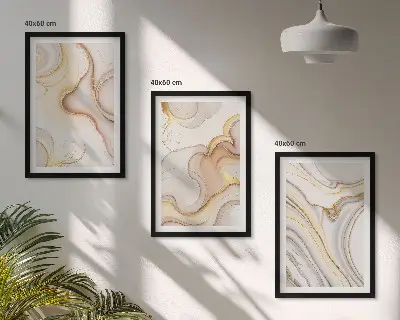 Set od 3 slike Linearni apstraktni motivi u okviru