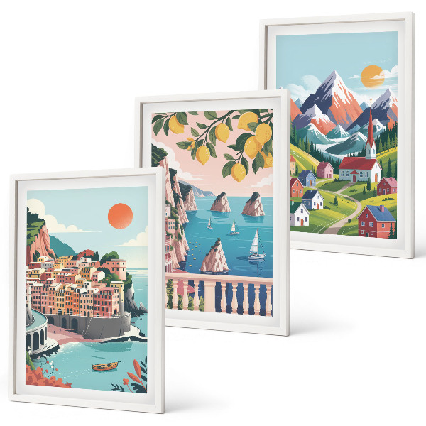 Set 3 slike u okviru Šarene planine i gradovi