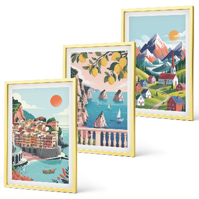 Set 3 slike u okviru Šarene planine i gradovi