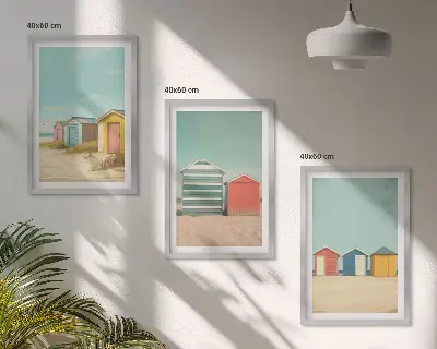 Zidna galerija šarene kuće, plaža i sunce