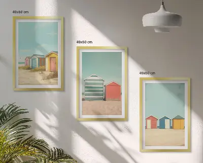 Zidna galerija šarene kuće, plaža i sunce