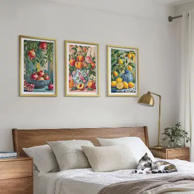 Set 3 slike voćnih sastava nara u okviru set od 3 slike u okviru