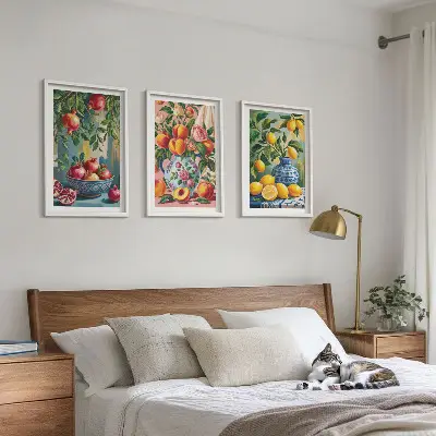 Set 3 slike voćnih sastava nara u okviru set od 3 slike u okviru
