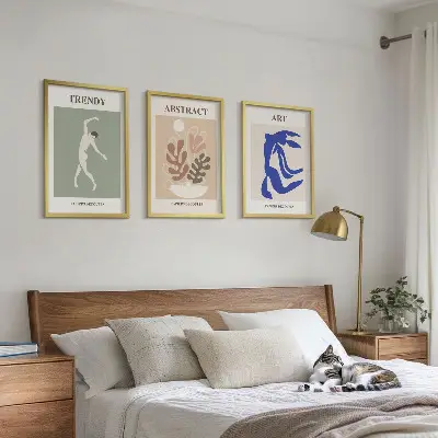 Matisseove elegantne biljne figure triptih u okviru