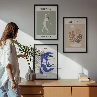 Matisseove elegantne biljne figure triptih u okviru