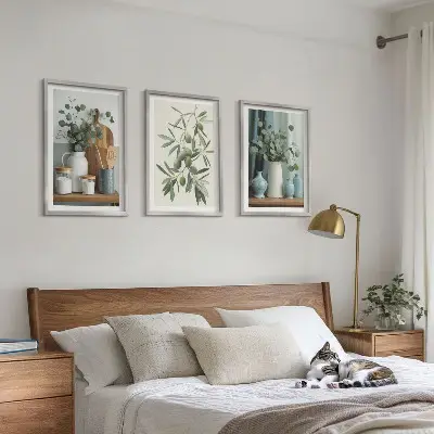 Zidna galerija zelene masline s motivom eukaliptusa