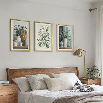 Zidna galerija zelene masline s motivom eukaliptusa
