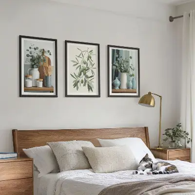 Zidna galerija zelene masline s motivom eukaliptusa