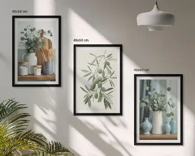 Zidna galerija zelene masline s motivom eukaliptusa