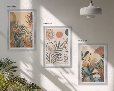 Zidna galerija Biljni motivi u prigušenim bojama