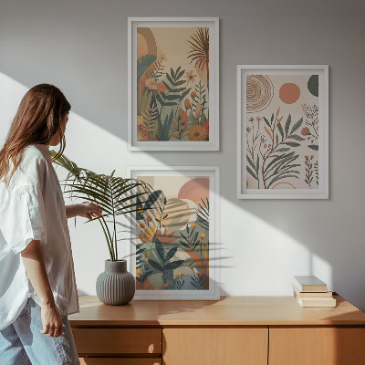 Zidna galerija Biljni motivi u prigušenim bojama