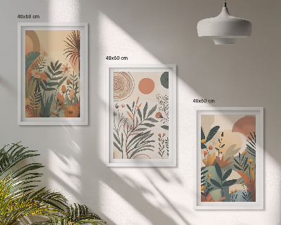 Zidna galerija Biljni motivi u prigušenim bojama
