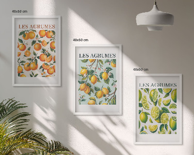 Zidna galerija Pastelni uzorci voćnih citrusa