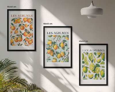 Zidna galerija Pastelni uzorci voćnih citrusa