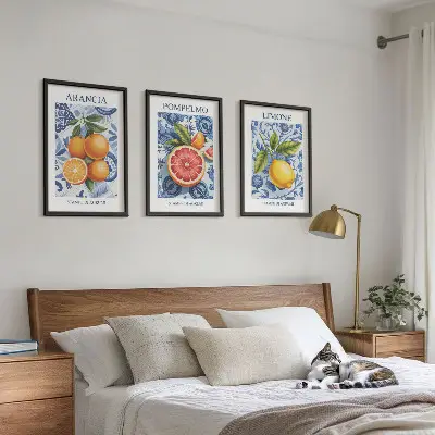 Ilustracije agruma starine triptih u okviru