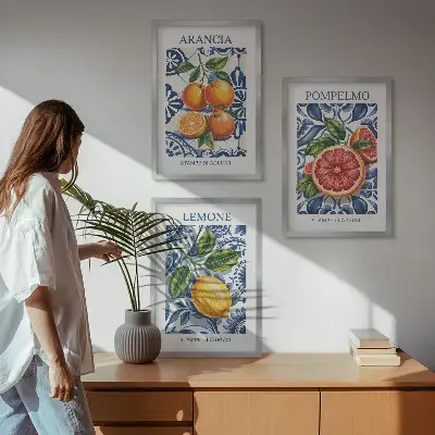 Zidna galerija talijanski modni plakati s motivom citrusa