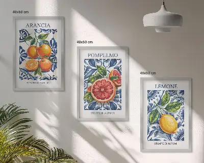 Zidna galerija talijanski modni plakati s motivom citrusa