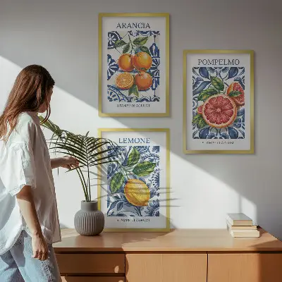 Zidna galerija talijanski modni plakati s motivom citrusa