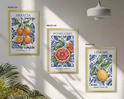 Zidna galerija talijanski modni plakati s motivom citrusa
