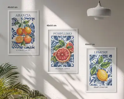 Zidna galerija talijanski modni plakati s motivom citrusa