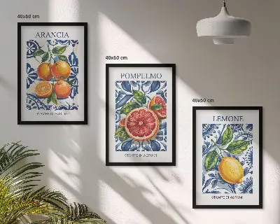 Zidna galerija talijanski modni plakati s motivom citrusa