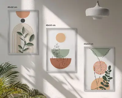 Apstraktni oblici biljaka triptih u okviru