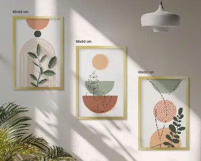 Apstraktni oblici biljaka triptih u okviru