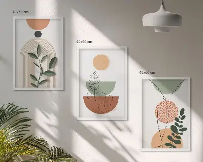 Apstraktni oblici biljaka triptih u okviru