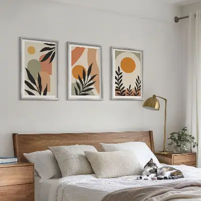 Apstraktni oblici biljaka set od 3 slike u okviru