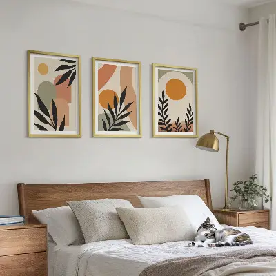Apstraktni oblici biljaka set od 3 slike u okviru
