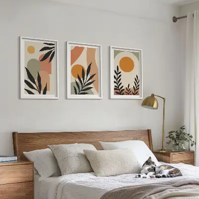 Apstraktni oblici biljaka set od 3 slike u okviru